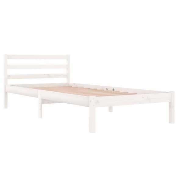 Lit Bois massif de pin 90x200 cm Blanc