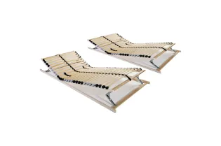 Sommiers à lattes 2 pcs avec 28 lattes 7 zones 90x200 cm