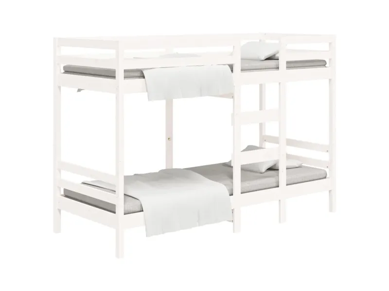 Lit superposé Blanc 90x190 cm Bois de pin massif