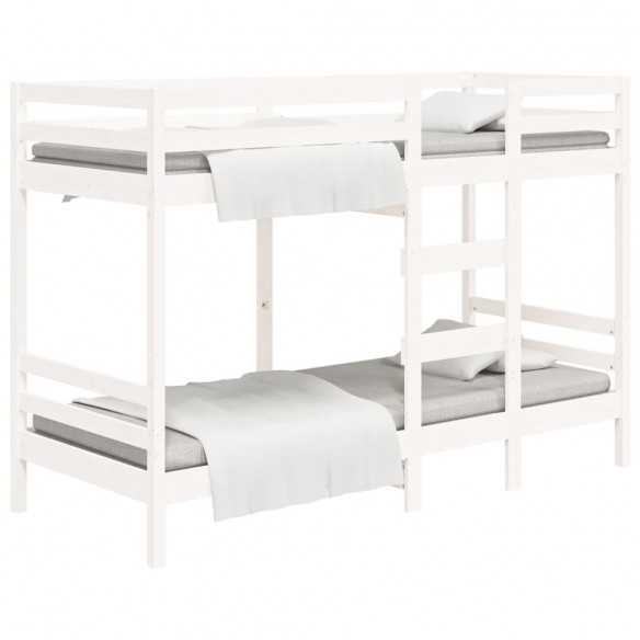 Lit superposé Blanc 90x190 cm Bois de pin massif