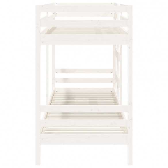 Lit superposé Blanc 90x190 cm Bois de pin massif