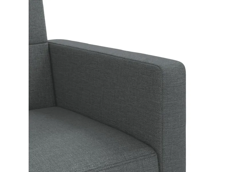 Canapé-lit avec coussins gris foncé tissu