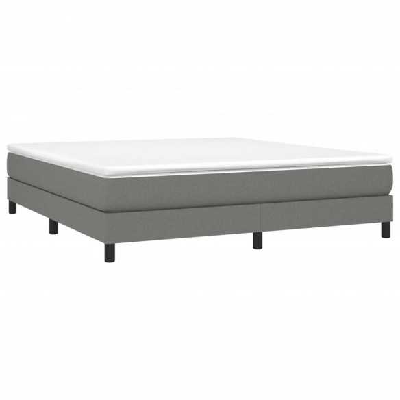 Lit Gris foncé 160x200 cm Tissu