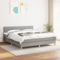 Cadre de lit avec matelas Gris clair 180x200cm Tissu