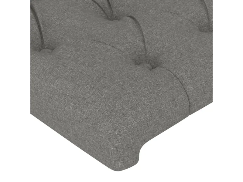 Tête de lit avec oreilles Gris foncé 103x16x118/128 cm Tissu