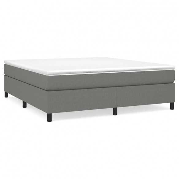Lit Gris foncé 160x200 cm Tissu