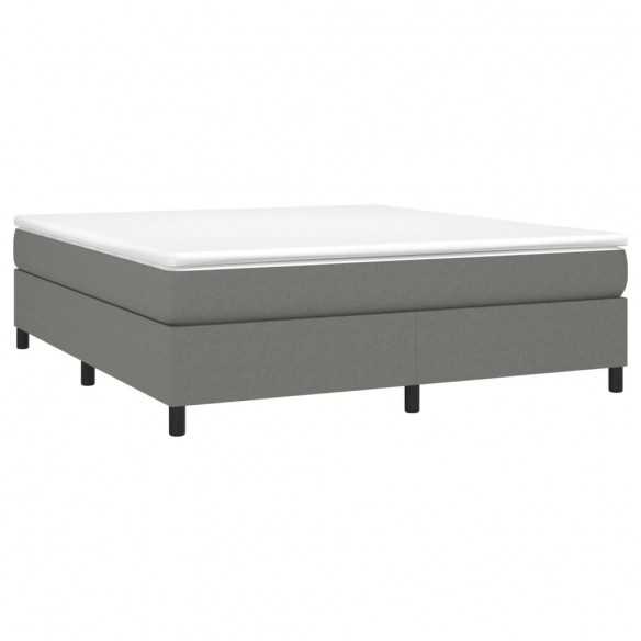 Lit Gris foncé 160x200 cm Tissu