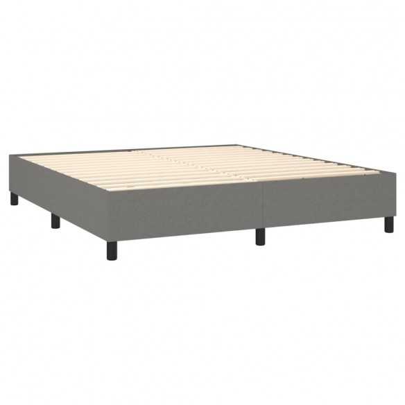 Lit Gris foncé 160x200 cm Tissu