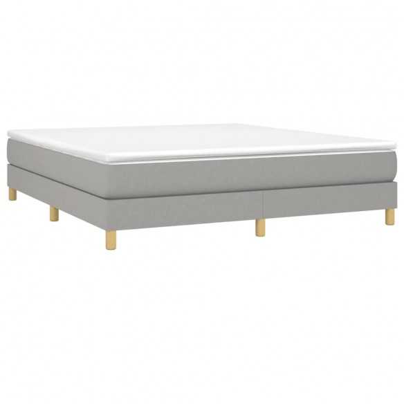 Lit Gris clair 180x200 cm Tissu
