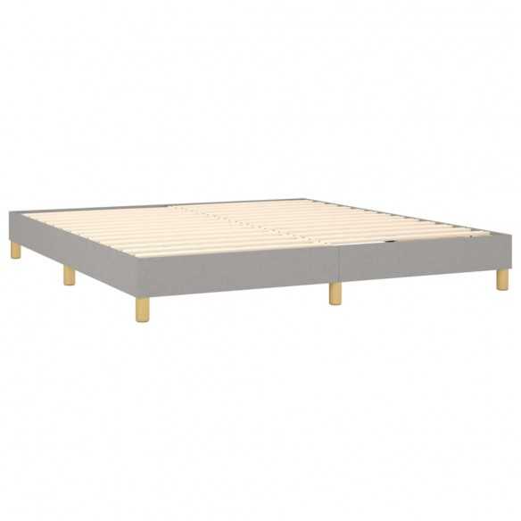 Lit Gris clair 180x200 cm Tissu