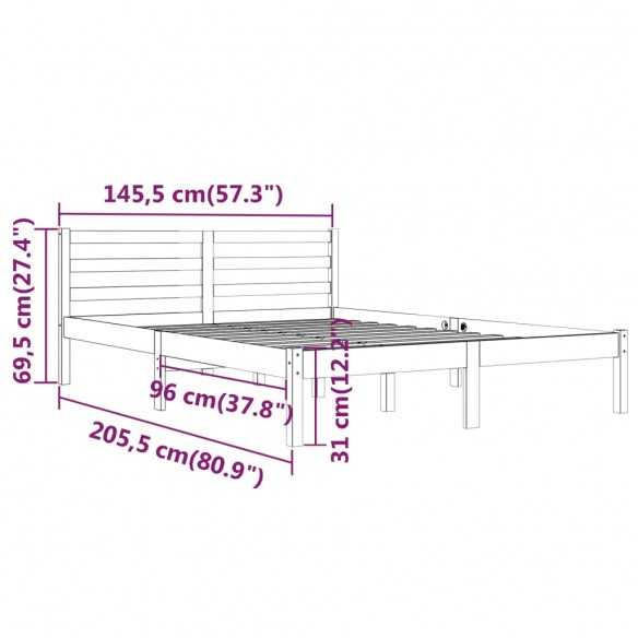 Lit Bois de pin massif 140x200 cm