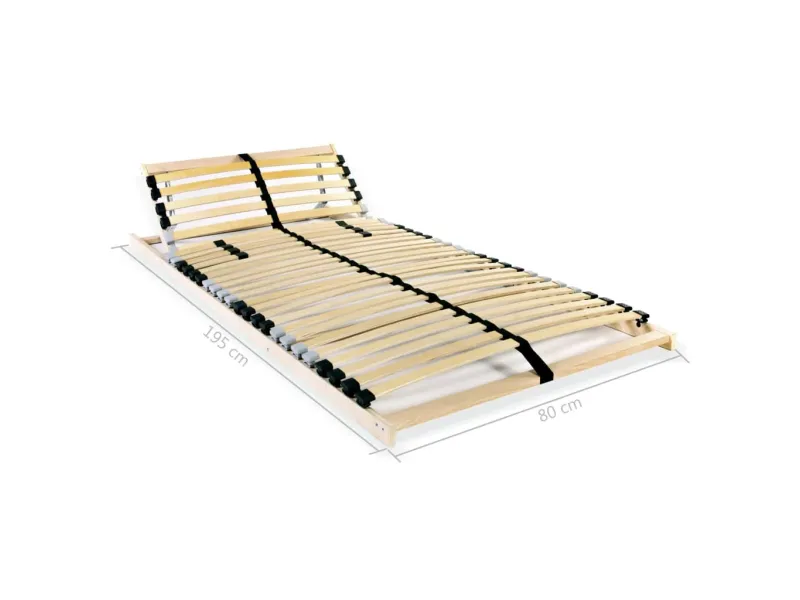 Sommier à lattes avec 28 lattes 7 zones 80 x 200 cm