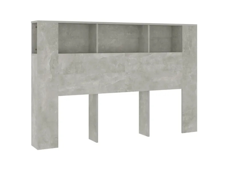 Armoire de tête de lit Gris béton 160x18,5x104,5 cm