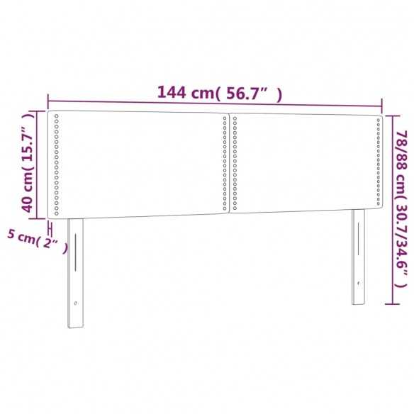 Tête de lit à LED Crème 144x5x78/88 cm Tissu