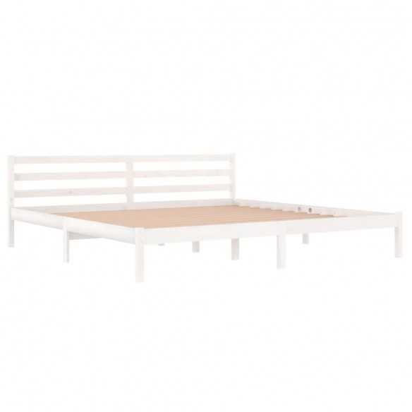 Lit Bois massif de pin 200x200 cm Blanc