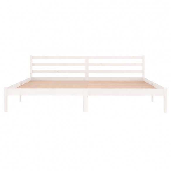Lit Bois massif de pin 200x200 cm Blanc
