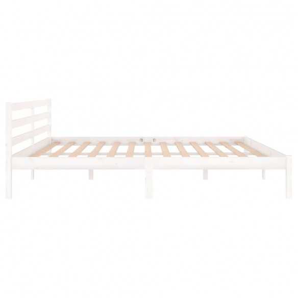 Lit Bois massif de pin 200x200 cm Blanc