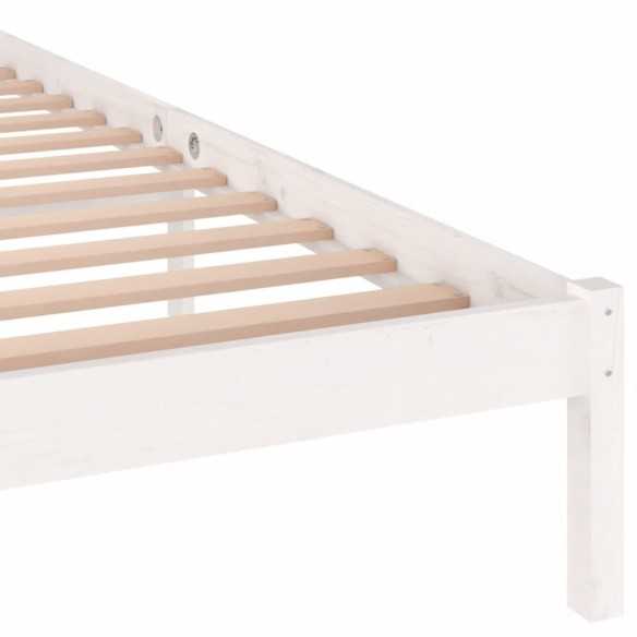 Lit Bois massif de pin 200x200 cm Blanc