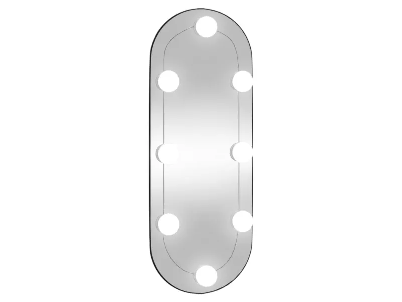 Miroir mural avec lumières LED 20x50 cm verre ovale