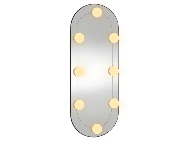 Miroir mural avec lumières LED 20x50 cm verre ovale