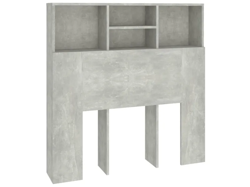 Armoire de tête de lit Gris béton 100x19x103,5 cm