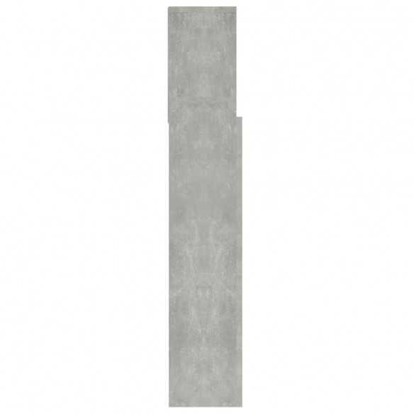 Armoire de tête de lit Gris béton 100x19x103,5 cm