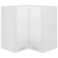 Armoire d'angle suspendue Blanc brillant 57x57x60 cm Aggloméré
