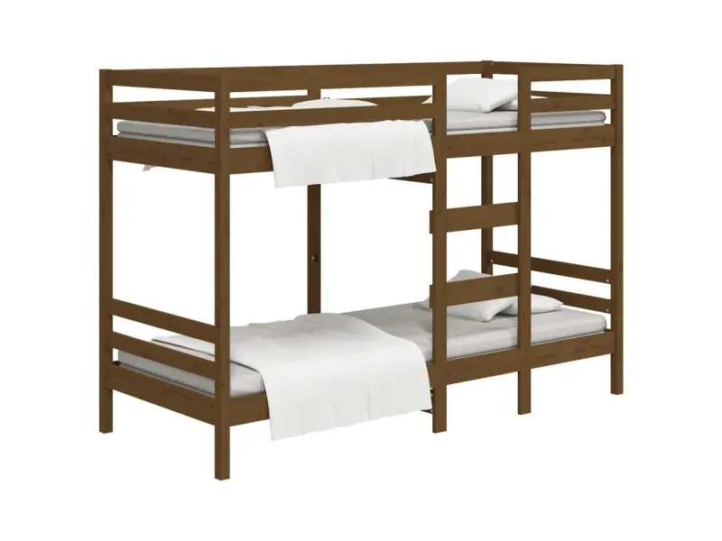 Lit superposé Marron miel 90x200 cm Bois de pin massif