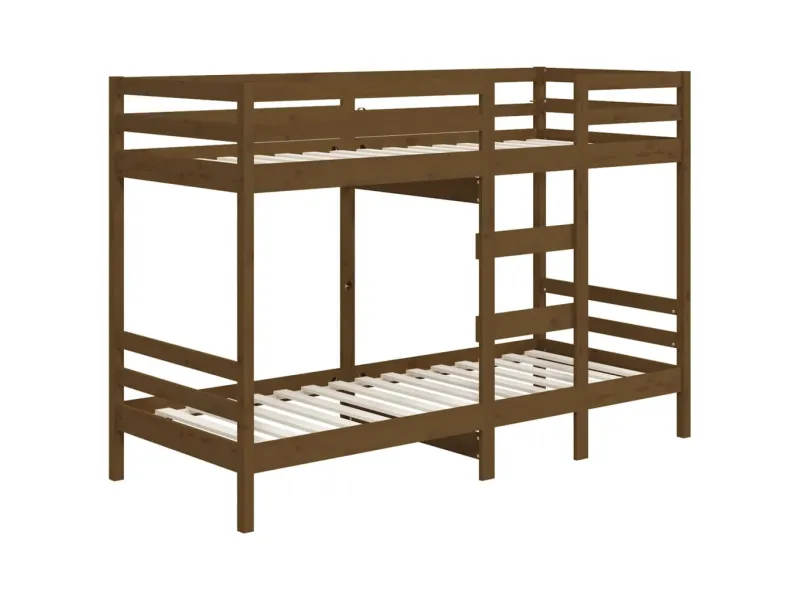 Lit superposé Marron miel 90x200 cm Bois de pin massif