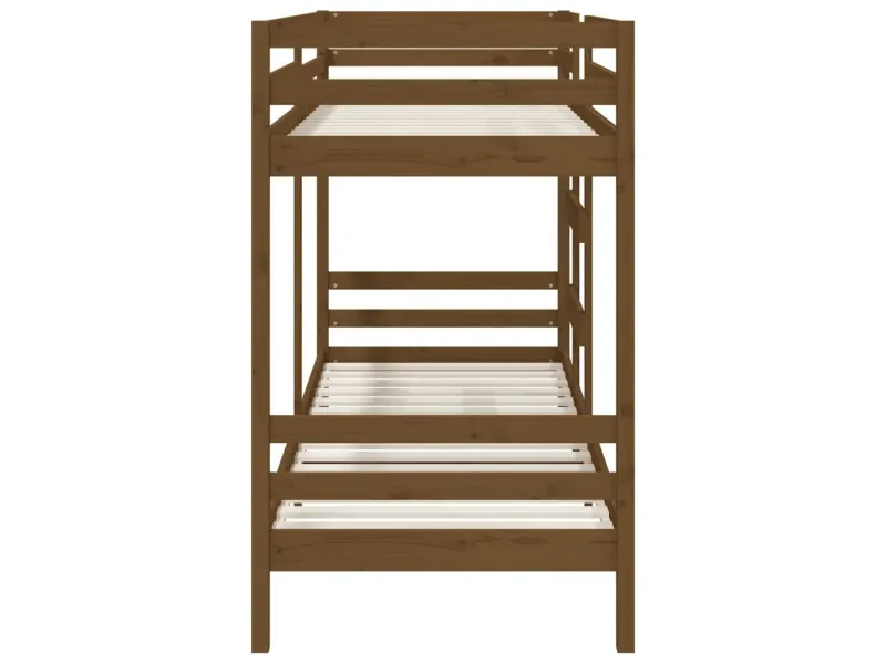 Lit superposé Marron miel 90x200 cm Bois de pin massif