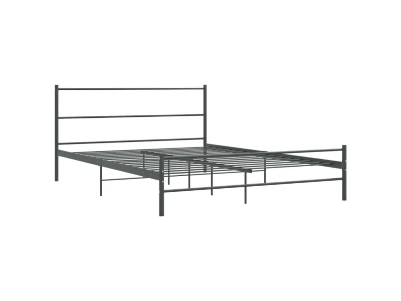 Lit Gris Métal 140 x 200 cm