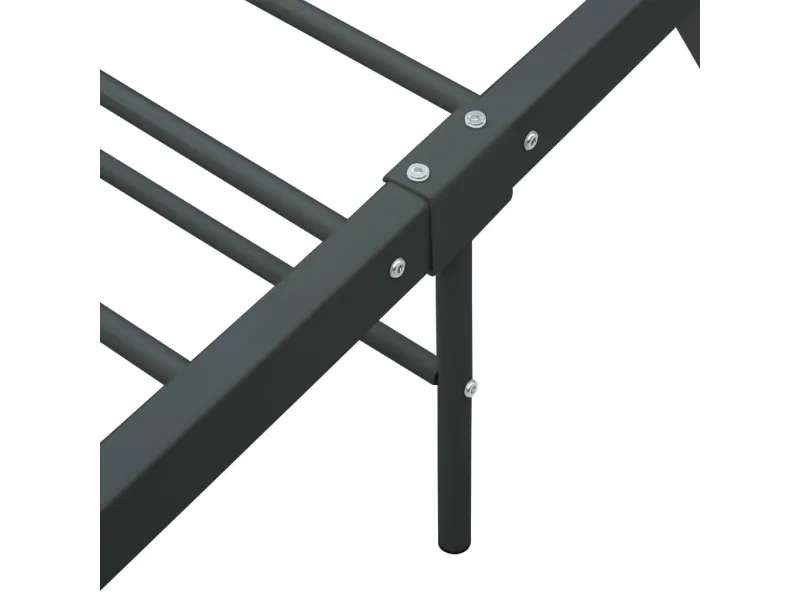 Lit Gris Métal 140 x 200 cm