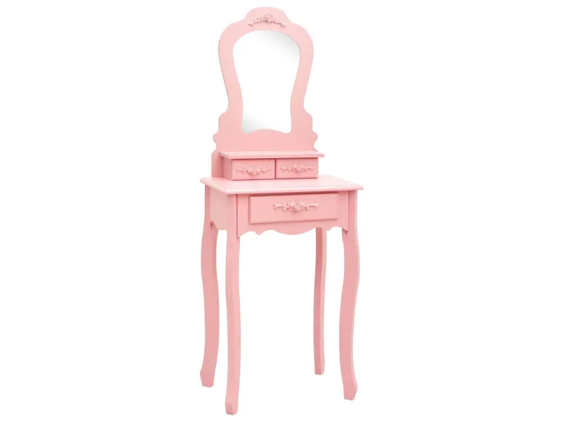 Ensemble de coiffeuse avec tabouret Rose 50x59x136 cm Paulownia