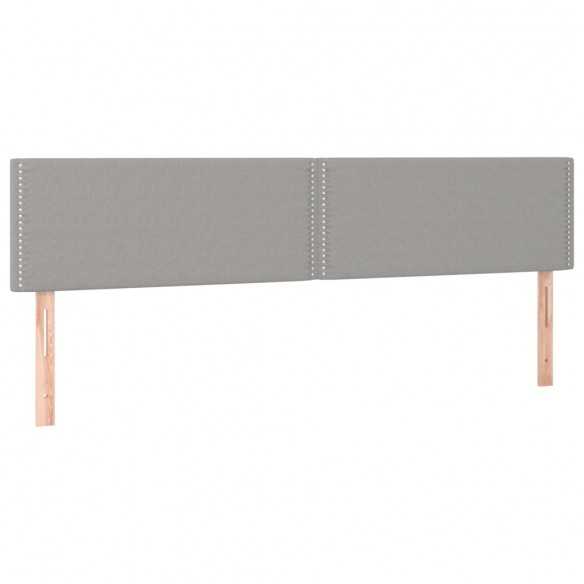 Têtes de lit 2 pcs Gris clair 100x5x78/88 cm Tissu