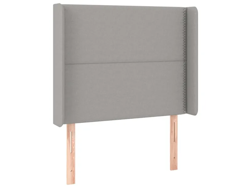 Tête de lit avec oreilles Gris clair 103x16x118/128 cm Tissu