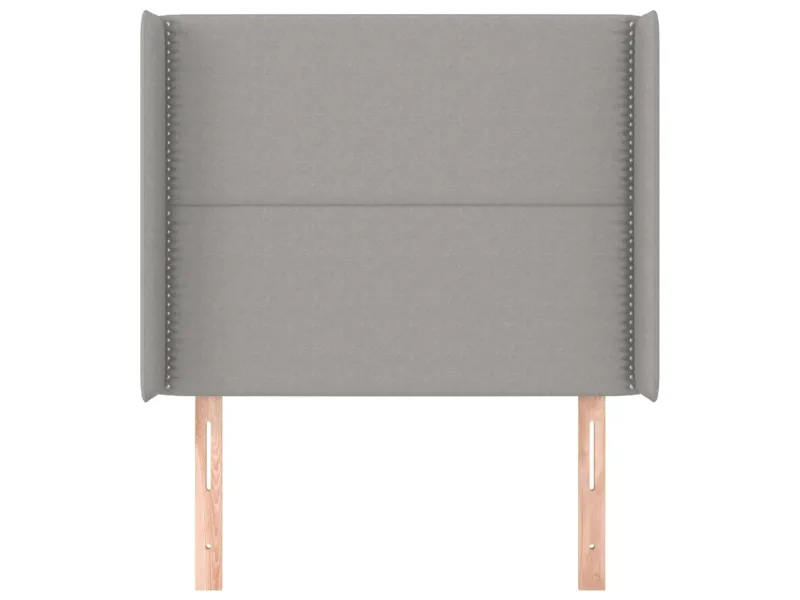 Tête de lit avec oreilles Gris clair 103x16x118/128 cm Tissu