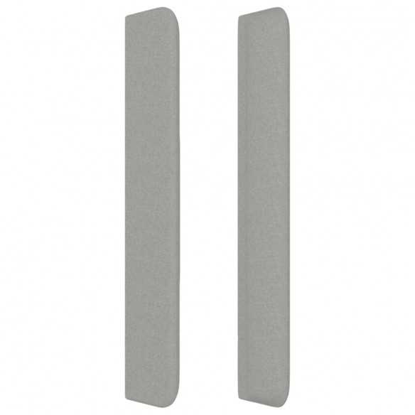 Tête de lit avec oreilles Gris clair 103x16x118/128 cm Tissu