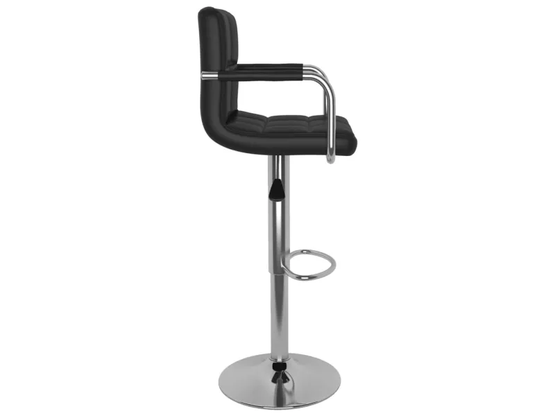 Tabourets de bar lot de 2 noir similicuir