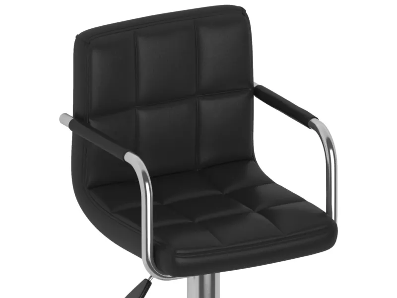 Tabourets de bar lot de 2 noir similicuir