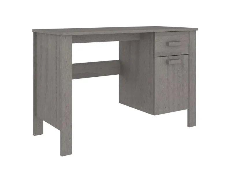 Bureau HAMAR Gris clair 113x50x75 cm Bois massif de pin