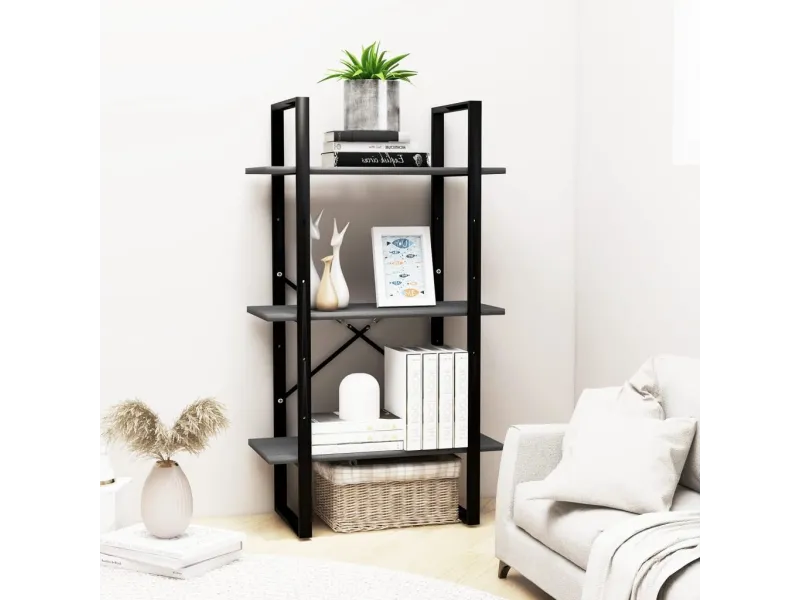 Étagère de rangement Gris 60x30x105 cm Bois de pin massif