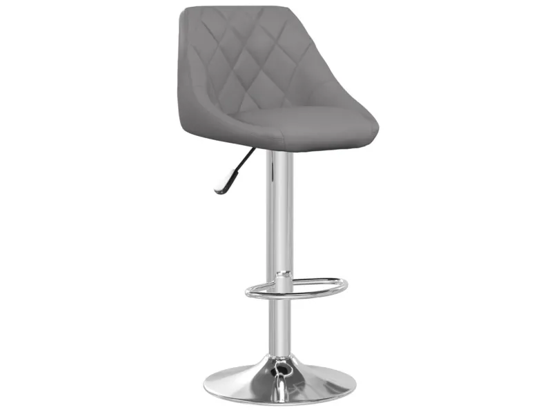 Tabourets de bar lot de 2 gris similicuir