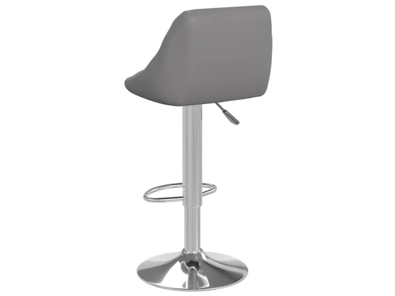 Tabourets de bar lot de 2 gris similicuir