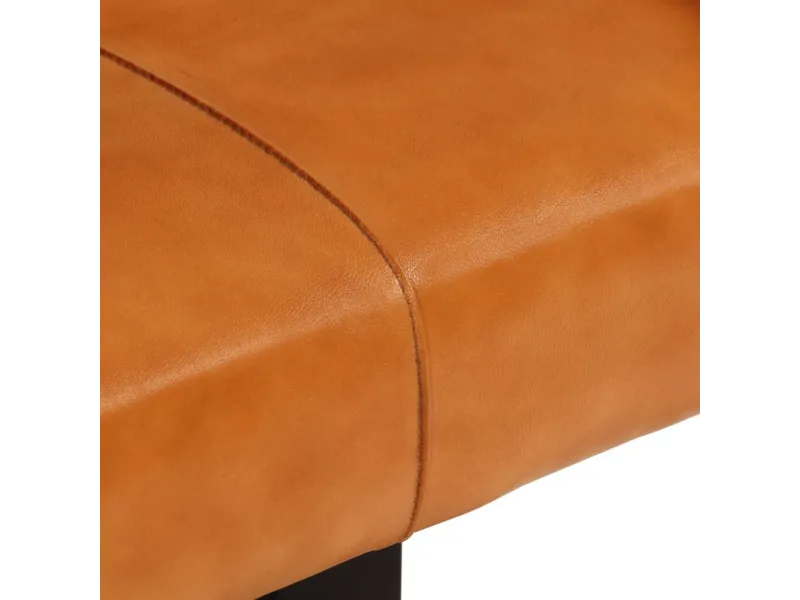 Banc Noir et marron 110 cm Cuir de chèvre véritable