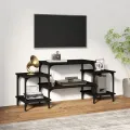 Meuble TV noir 117x35x52 cm bois d'ingénierie
