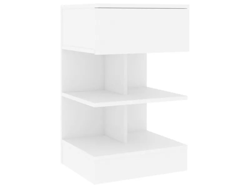 Table de chevet Blanc 40x35x65 cm Aggloméré