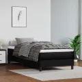 Cadre de lit avec matelas Noir 90x200 cm Similicuir