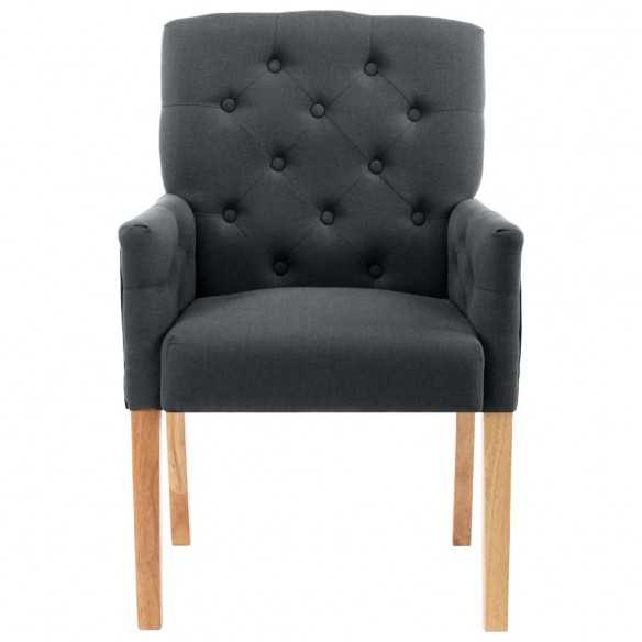 Chaises à manger avec accoudoirs lot de 2 gris tissu