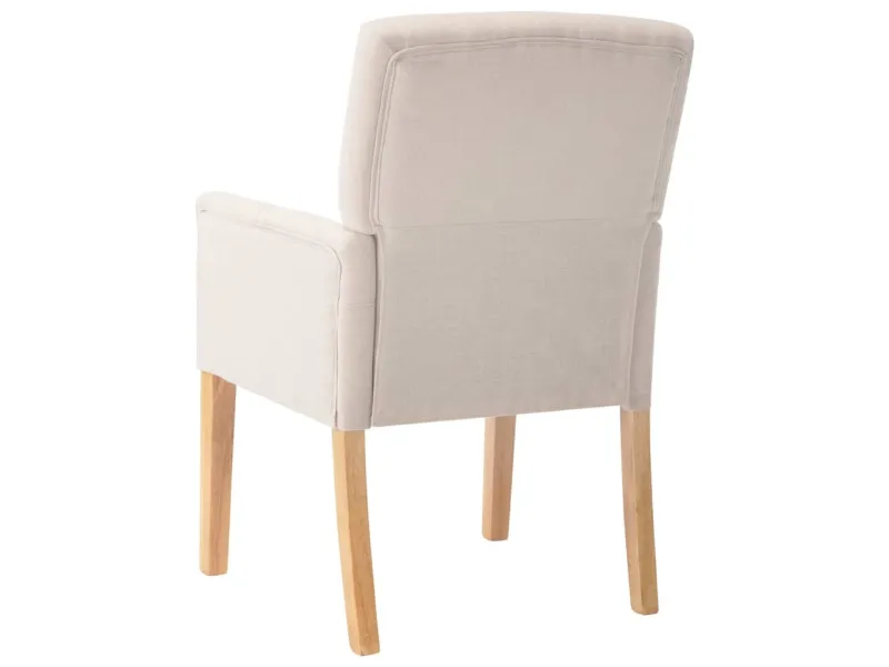 Chaise à manger avec accoudoirs Beige Tissu