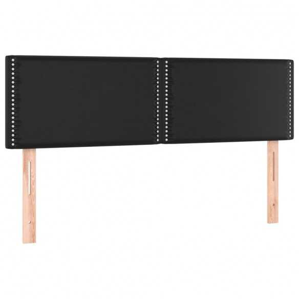 cadre de lit avec matelas et LED Noir 140x200cm